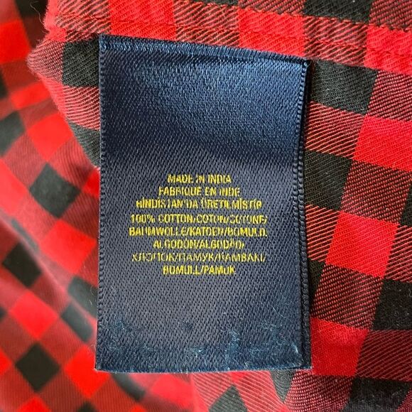 POLO Ralph Lauren | Red Black Check Plaid Button Down Shirt Boys XL 18/20 - Picture 5 of 6
